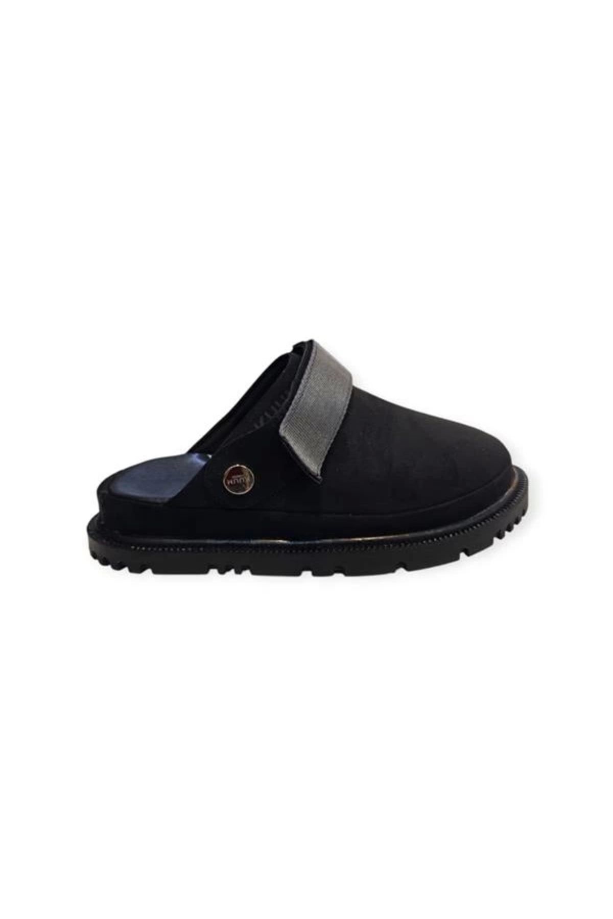 Store K15503 Cırt Cırtlı Ayarlanabilir Kadın Sandalet Terlik Siyah