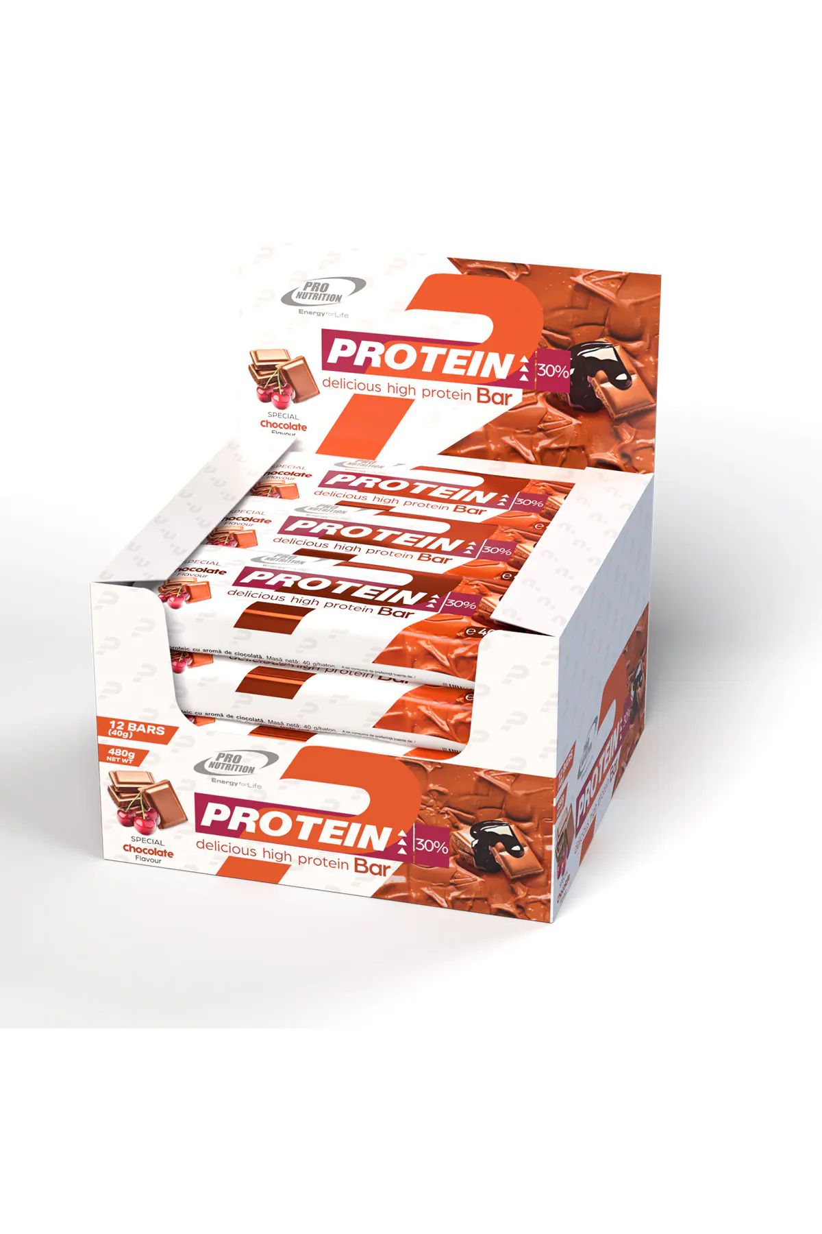 Pro Nutrition Cutie 12 Batoane Proteice Protein Bar Ciocolată-vișine - One Size