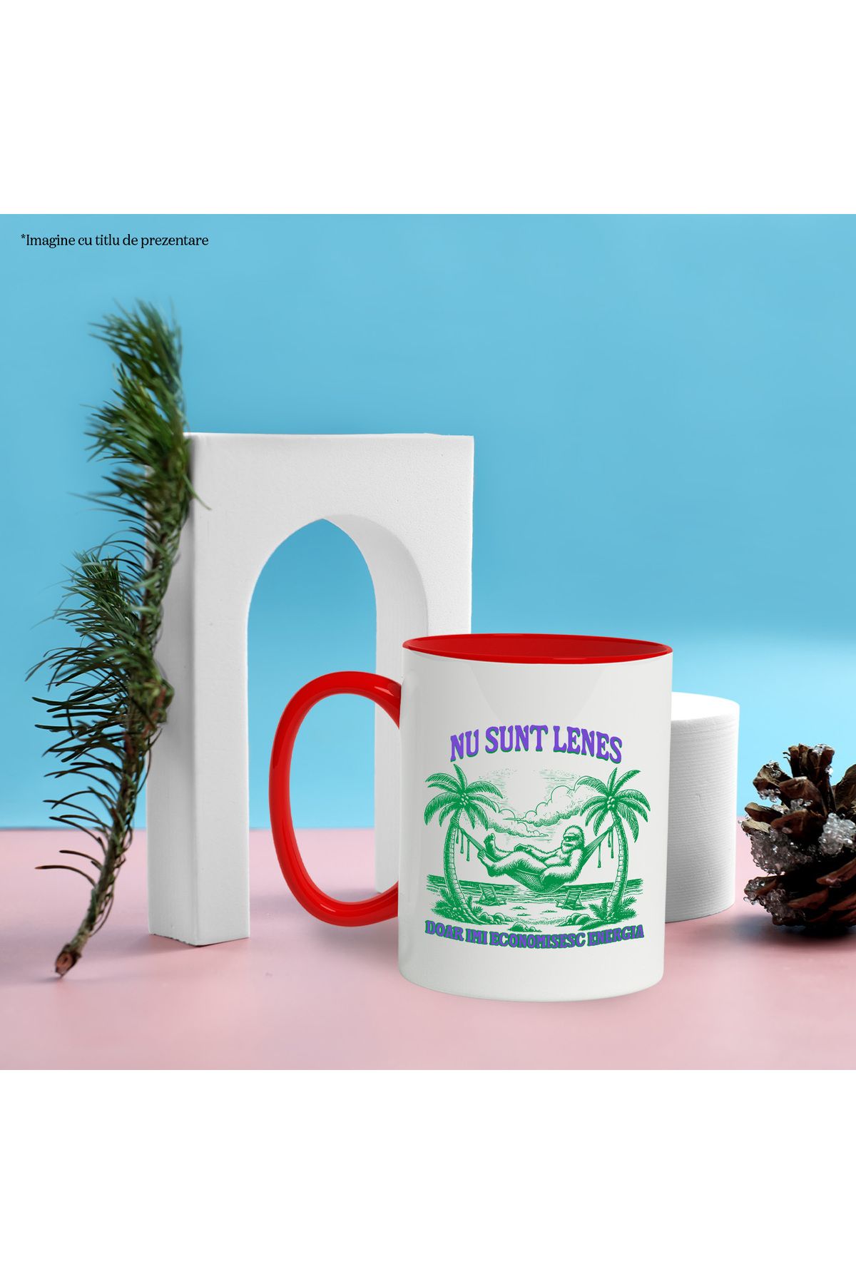 StoryGift Romania-Gorilla in Beach Hammock Mug Funny Text I'm Not Lazy I'm Just Saving My Energy, With ,STG 3
