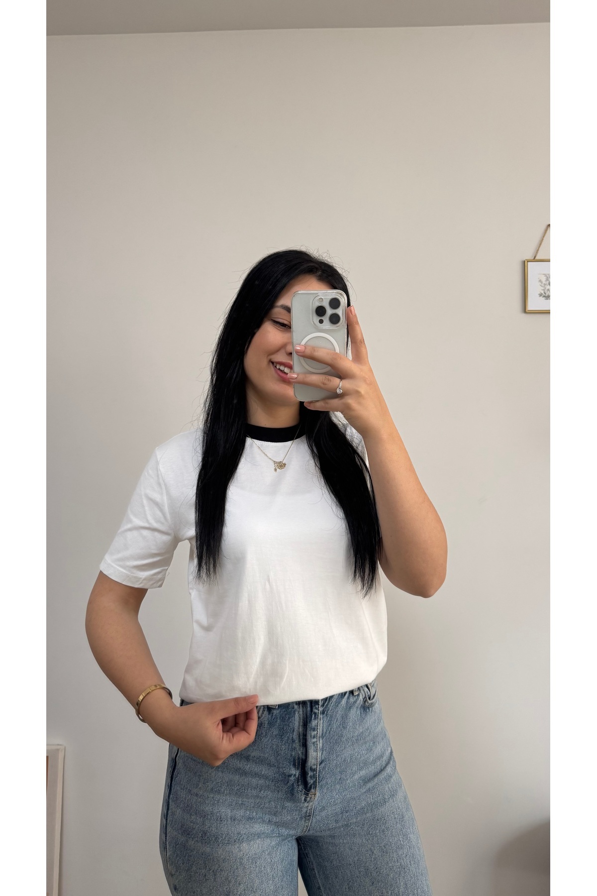 DUSOHOME-Basic T-Shirt with Contrast Collar 3