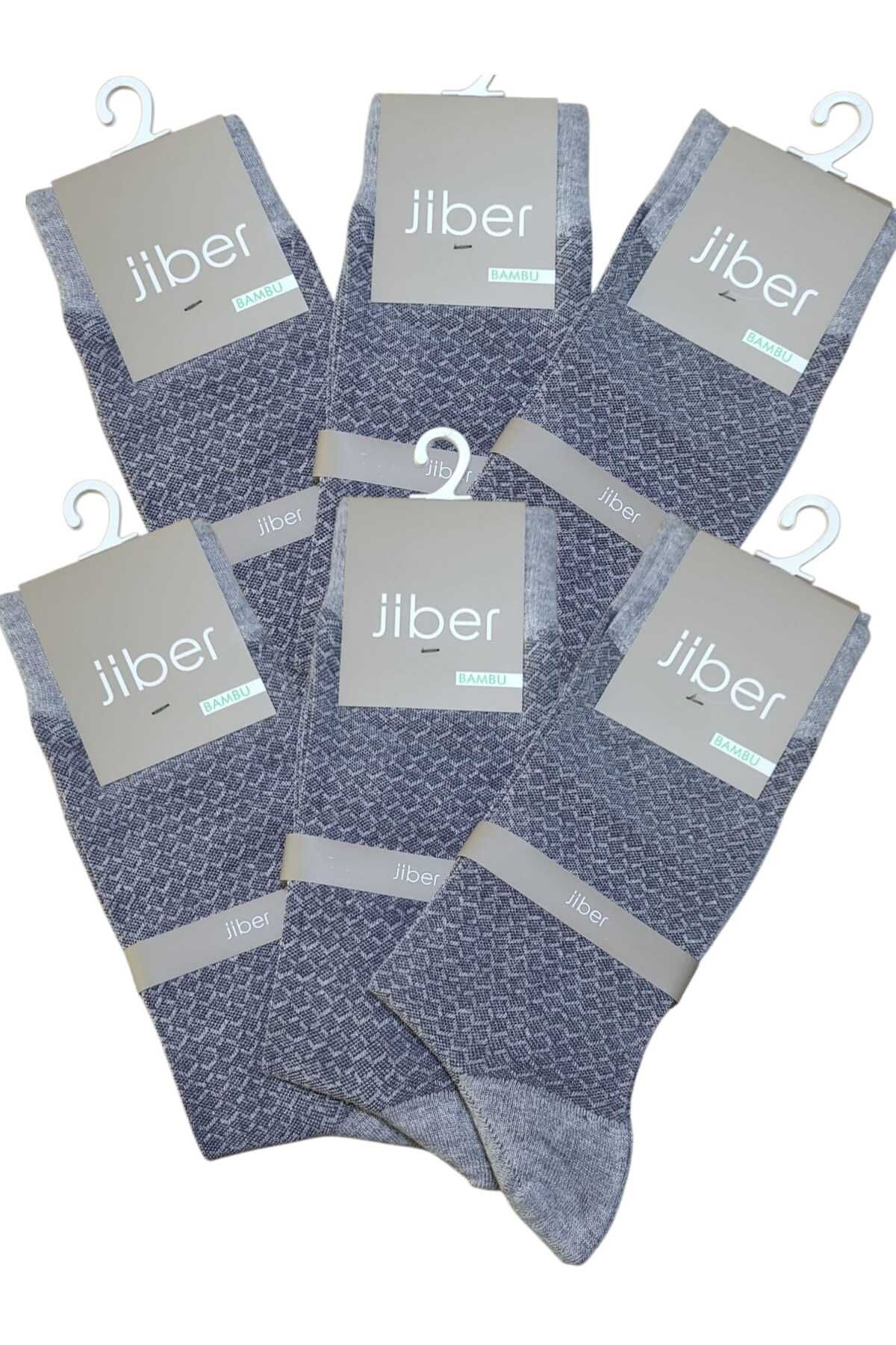 Jiber Erkek Yazlık Desenli Bambu Soket Çorap -6 Ad. Terletmeyen Hafif ve Rahat Çorap