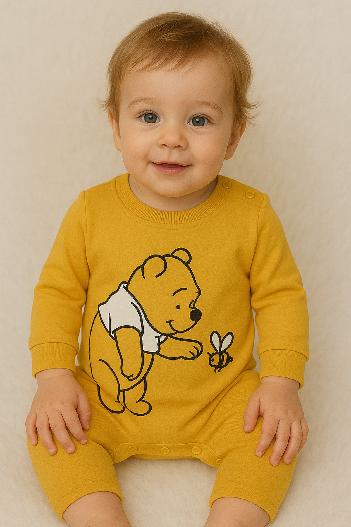 nevrankids Winnie The Pooh Arı Baskılı Tulum fotoğrafı 2 (önizleme)
