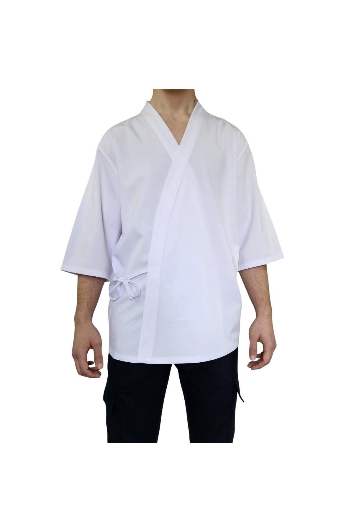 FORMTEKS Sushi Şef Kimono Ceketi Beyaz