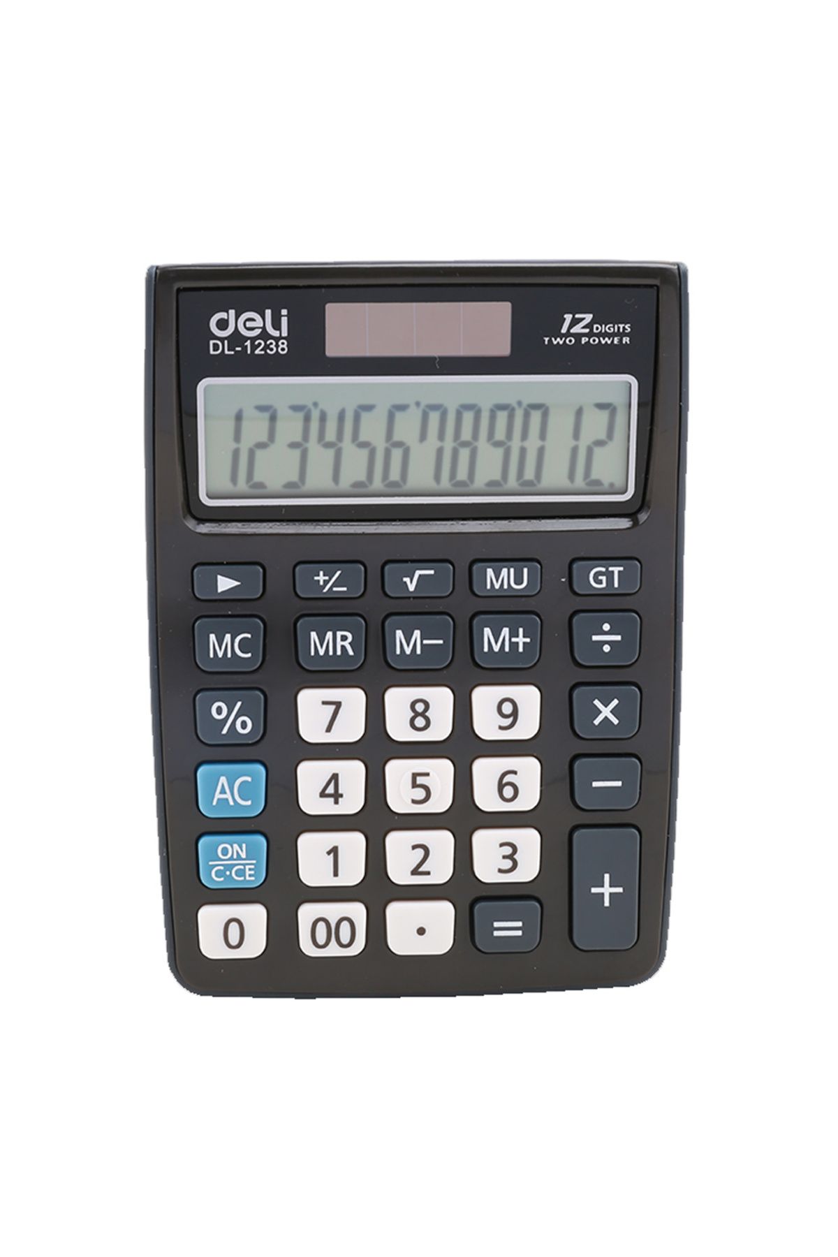 Deli Calculator De Birou Cu 12 Cifre, Negru, 1238 Deli - One Size