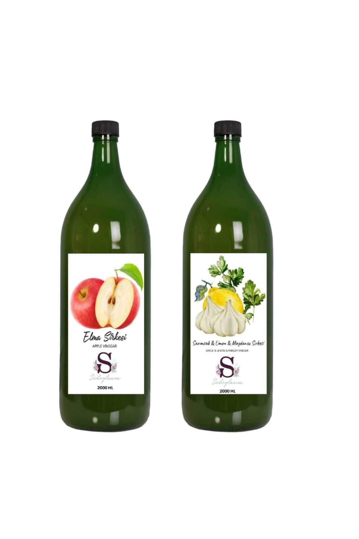 Süheylaana Doğal Elma Sirkesi 2000 Ml - Doğal Sarımsak Limon Maydanoz Sirkesi 2000 Ml