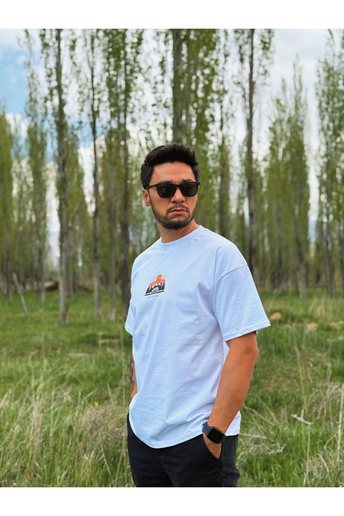 Store Unisex Oversize Tişört - Karavan Temalı