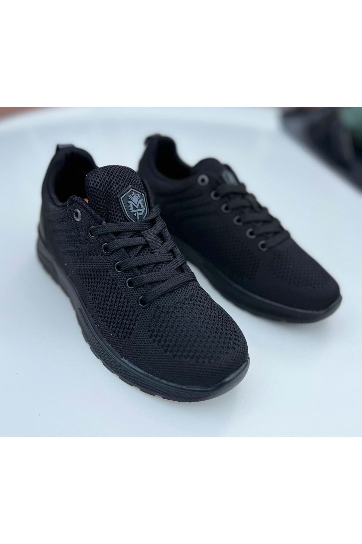 Günlük Bağcıklı Spor Ayakkabı Siyah Sneaker Siyah
