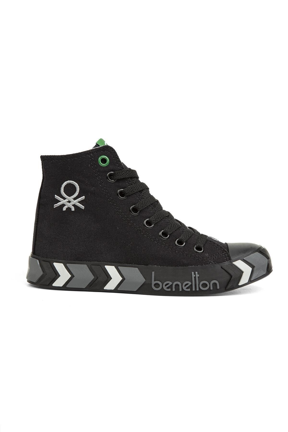 Benetton Bilek Boy Bağcıklı Kadın Günlük Spor Ayakkabı Sneaker Siyah