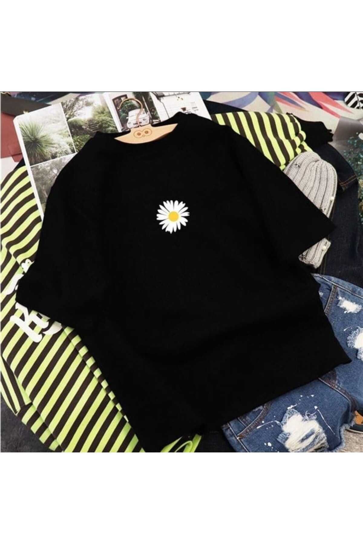 TekTarzz Papatya Baskılı Tasarım Tshirt