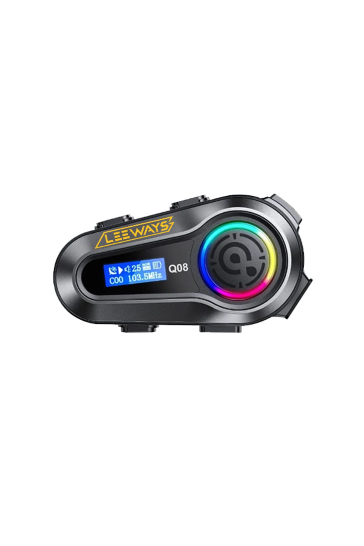 leeways Q08 5.3 Uyumlu Motosiklet Kask Kulaklık Intercom Işıklı Motorsiklet Interkom