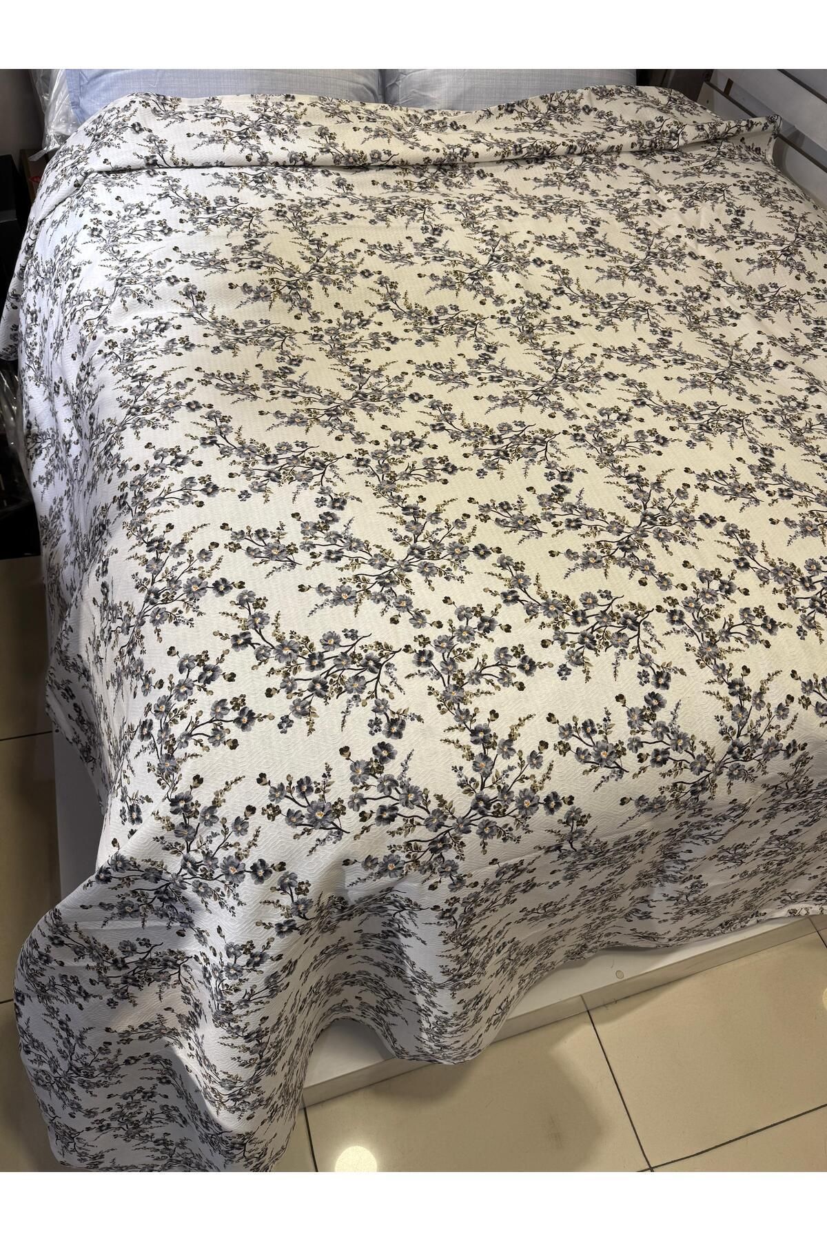 ŞENER HOME-Plum Branch Pattern Printed 200X240 Cm. Double (Battal) Single Pike 5