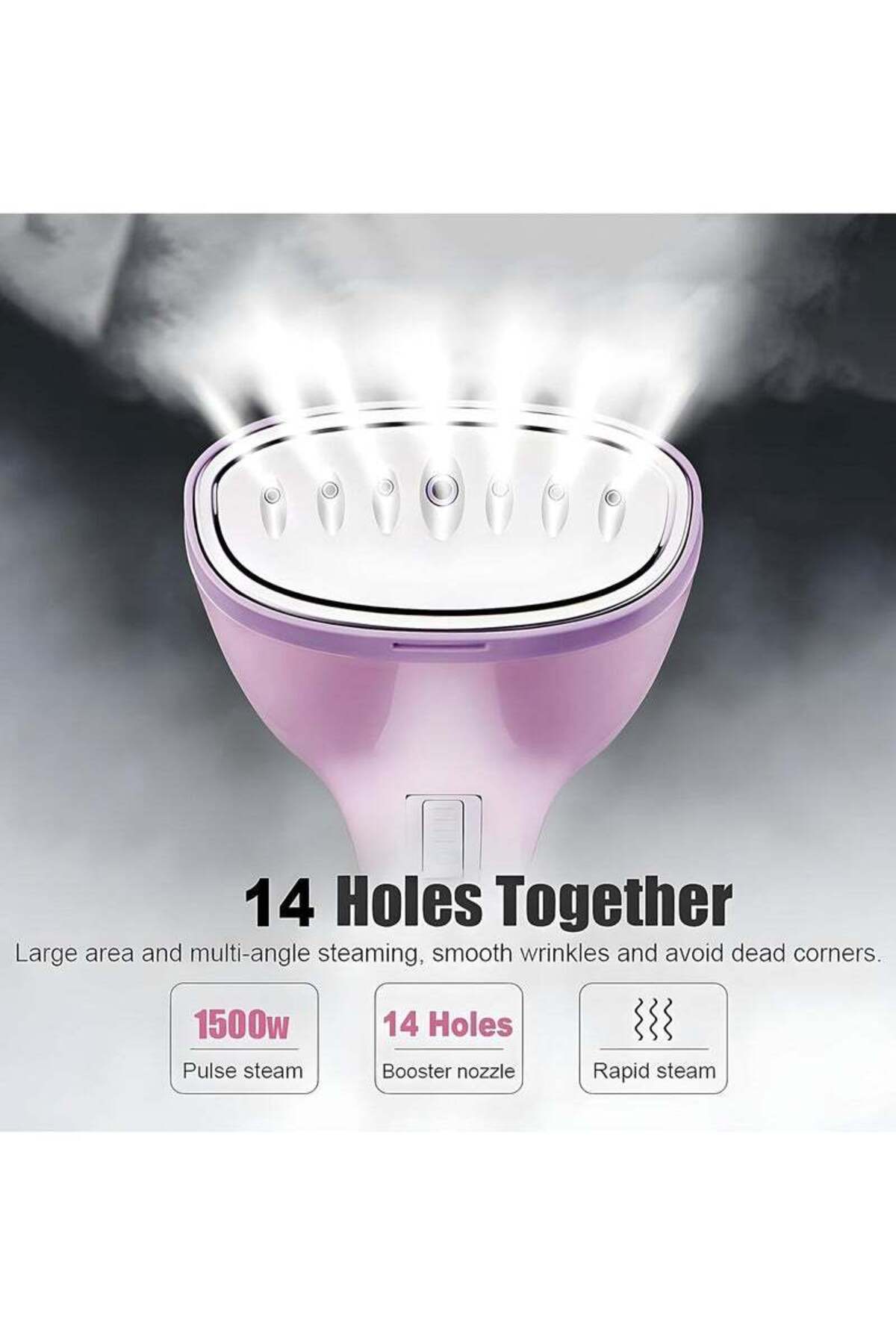 مكواة بخار ملابس، عالية الطاقة 1500 واط 280 مل