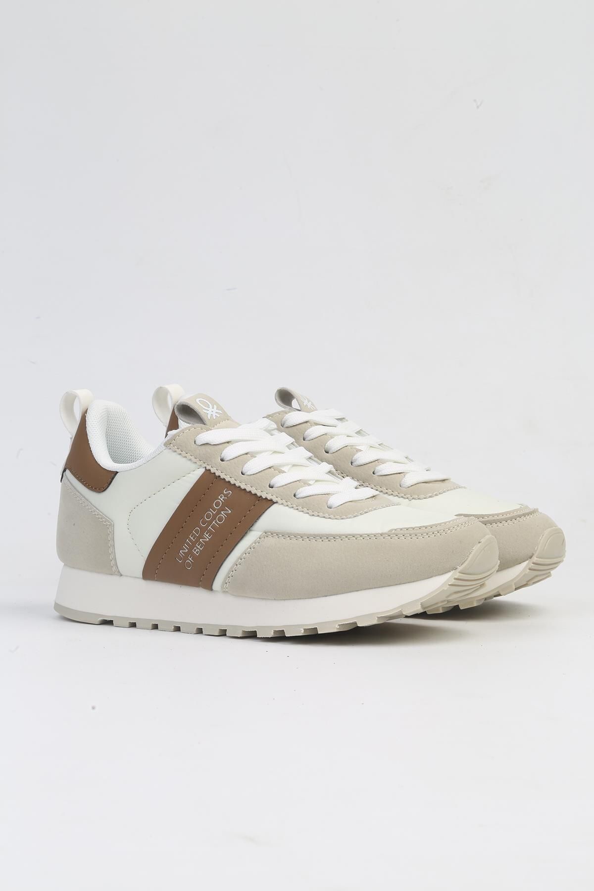 Benetton Günlük Comfort Taban Bağcıklı Spor Ayakkabı Sneaker Bej