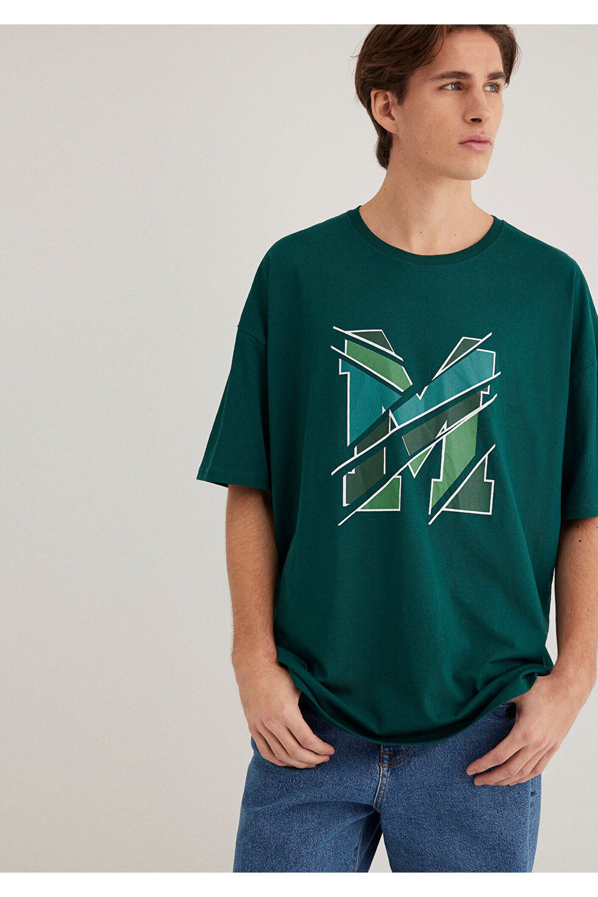 Mavi Grünes T-shirt Mit Logo-print In Übergröße / Weit Geschnitten -81962 für Herren - XL