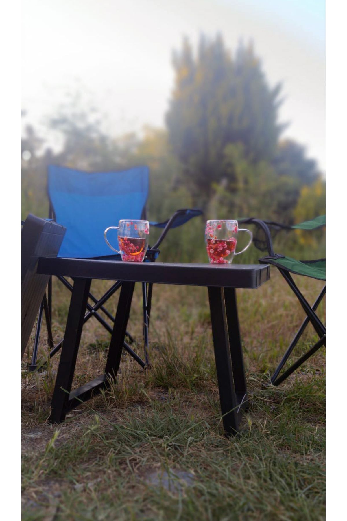 isometric Portatif Plastik Katlanabilir Sehpa Kamp Piknik Masası Siyah