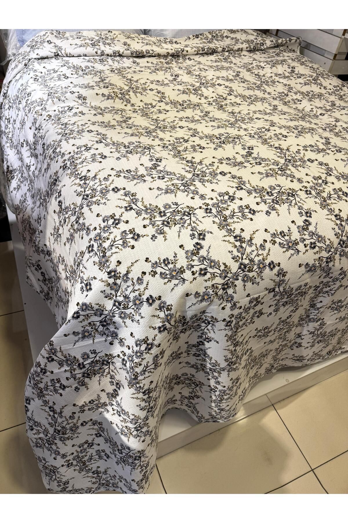 ŞENER HOME-Plum Branch Pattern Printed 200X240 Cm. Double (Battal) Single Pike 3