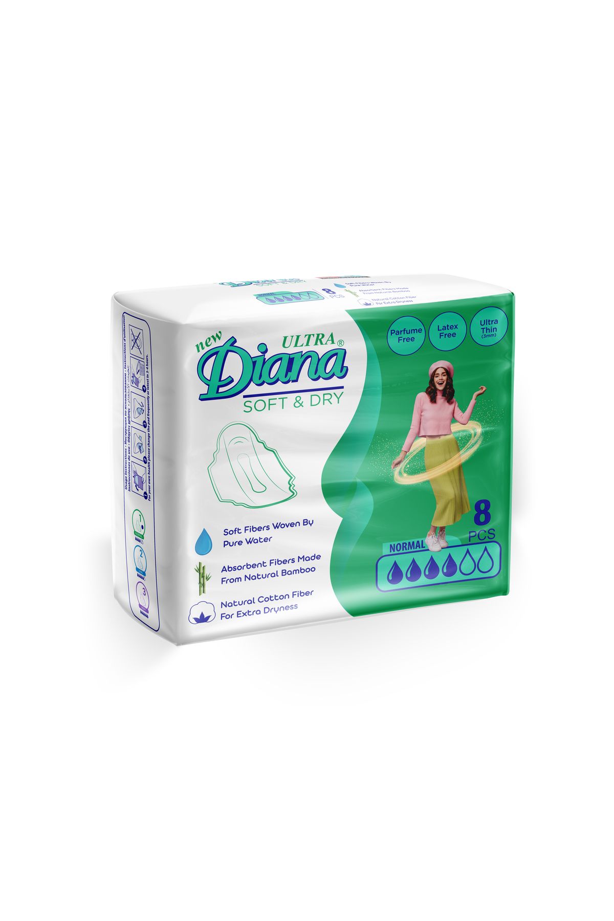 Diana Yeni Bambo Kadin Pedi Regular 8 adet x 3