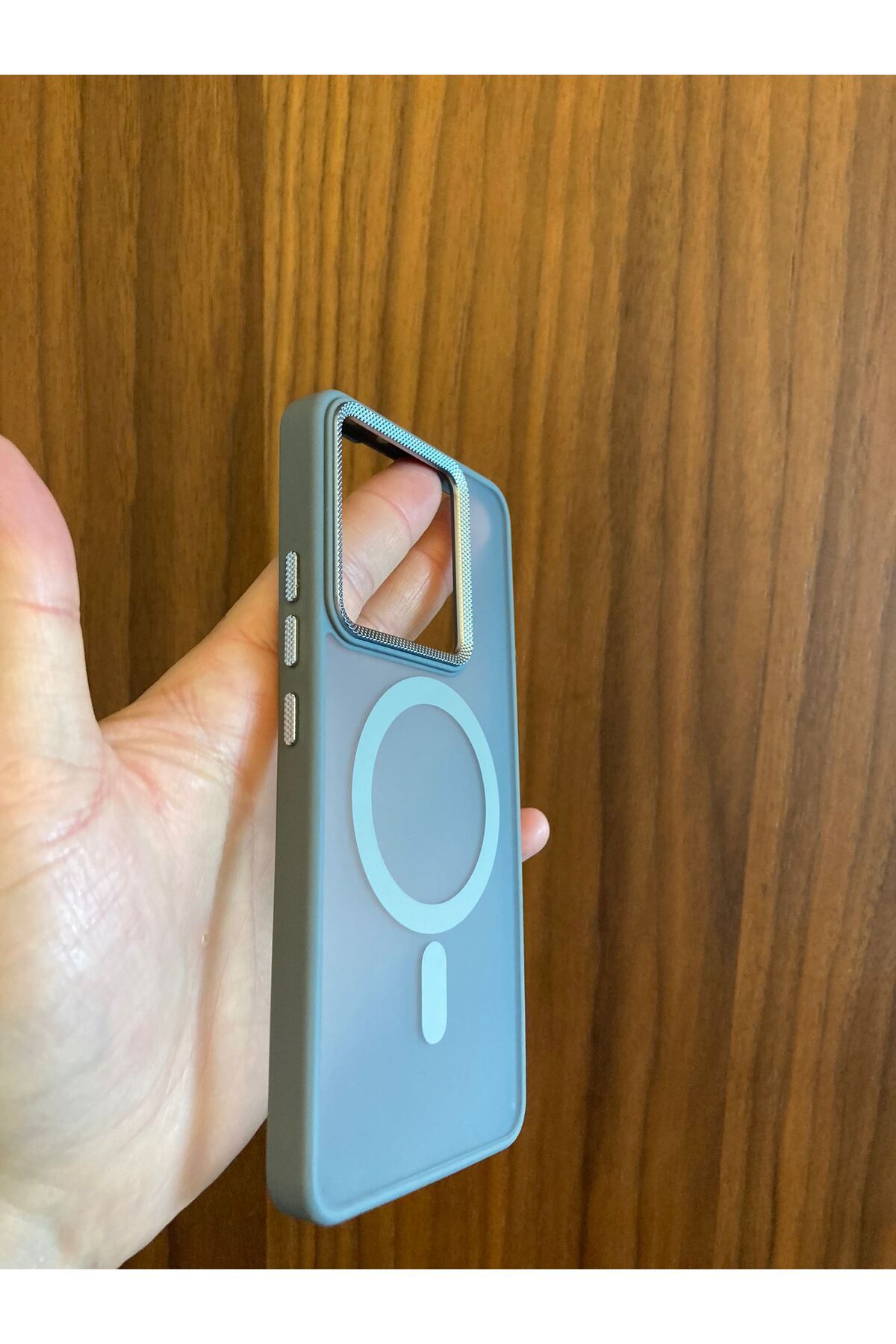Newon XİAOMİ REDMİ NOTE 13 PRO 5G GRİ BUZLU MAGSAFE SİLİKON TELEFON KILIFI KAPAK