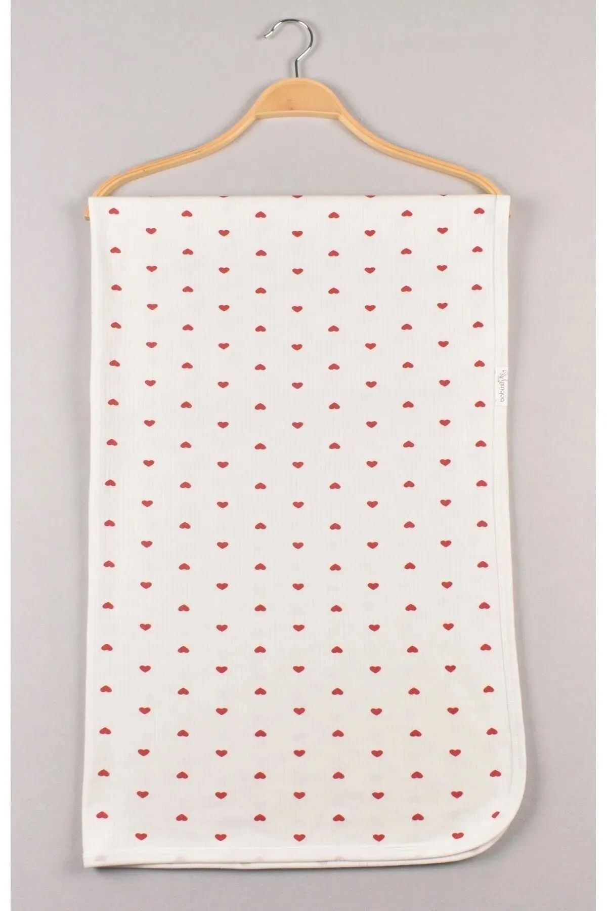 CUBBİCO Bebek Battaniyesi Raporlu Kumaş Kalp Desenli Çift Katlı 85*90cm