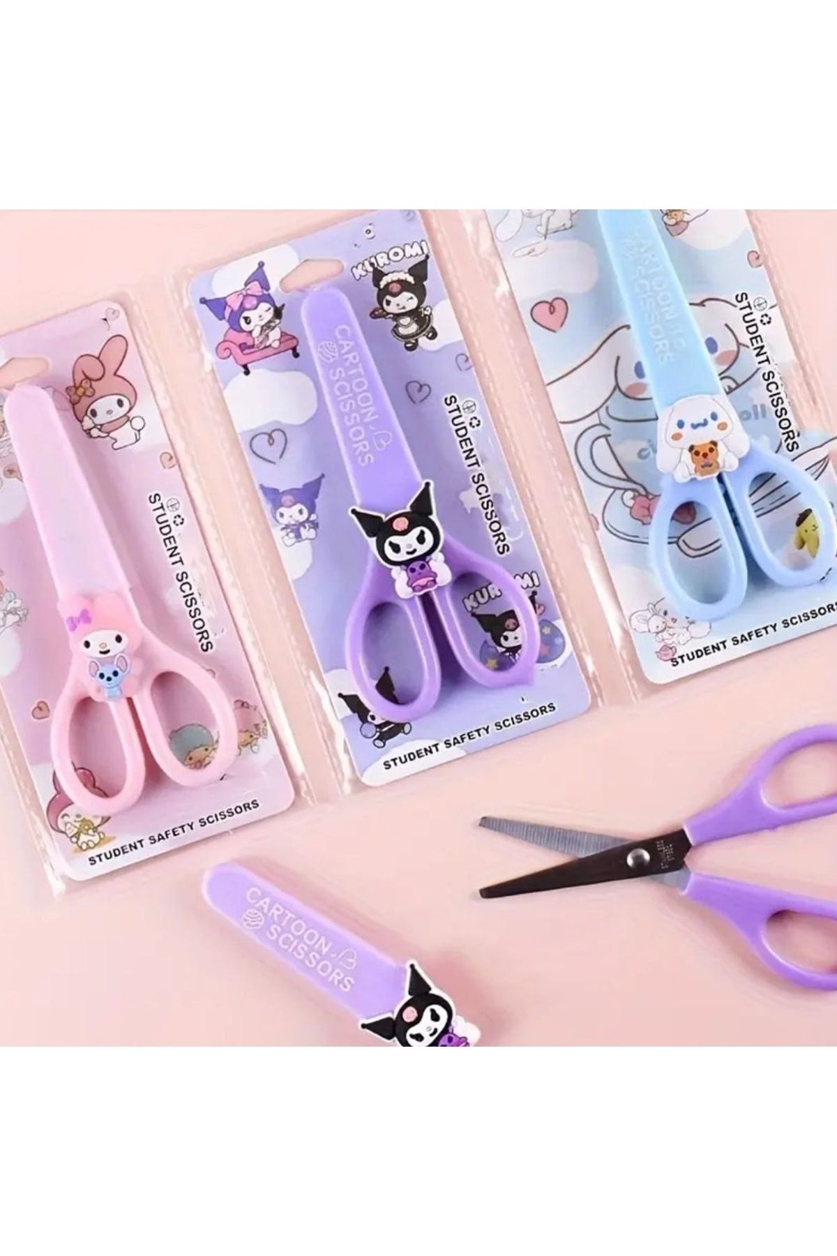 BALCI HEDİYELİK-Sanrio Character Kuromi Child Scissors School Scissors Blunt Tip Scissors 4