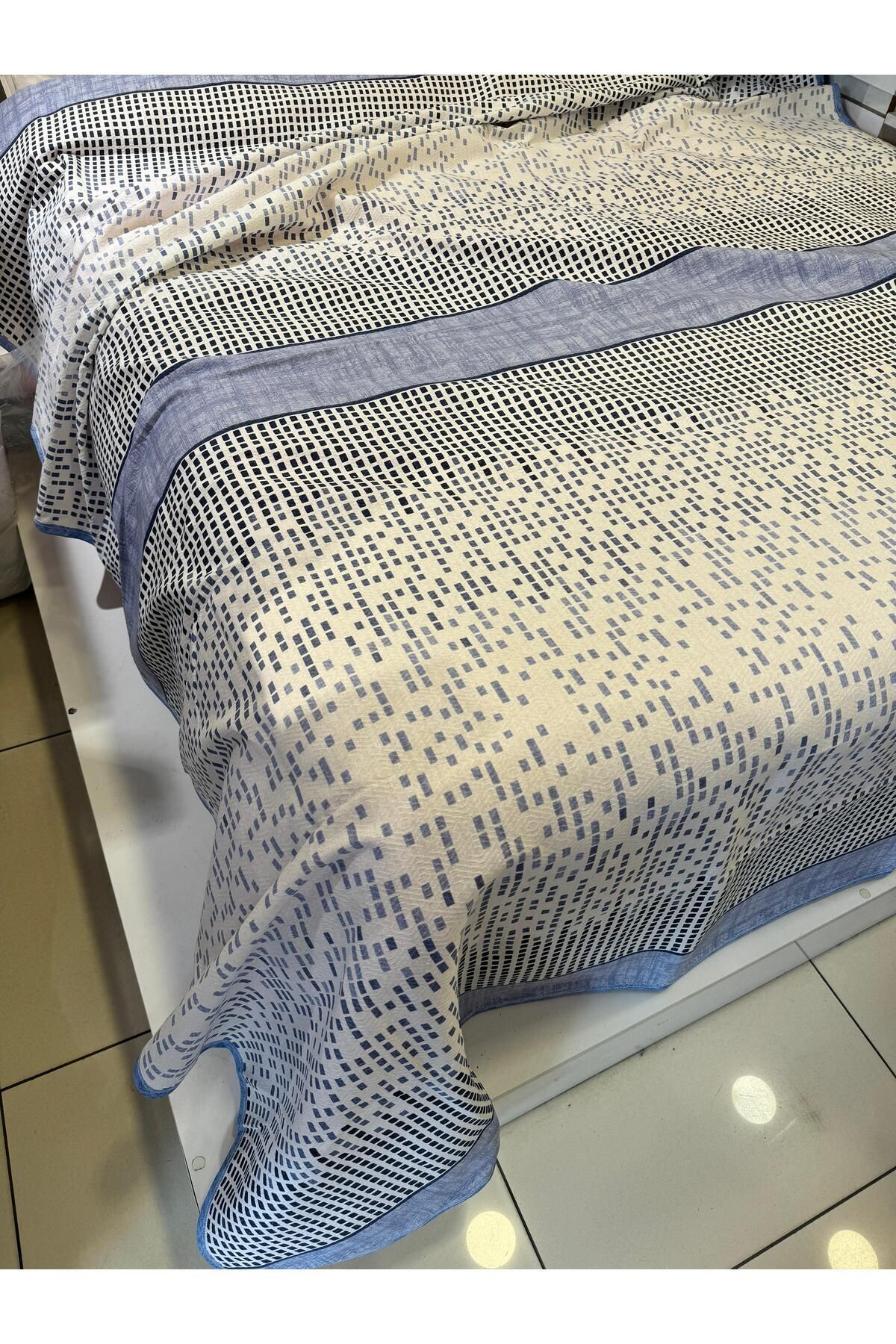 ŞENER HOME-Blue Single Section Patterned Pike - 150x240 Cm 2