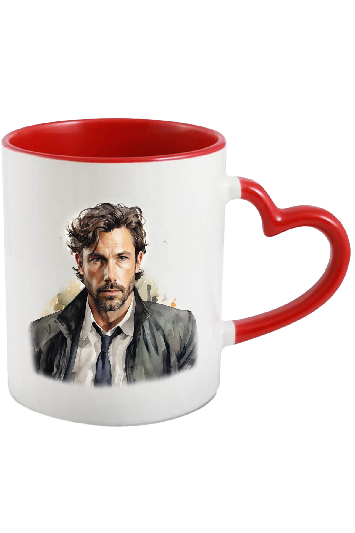 StoryGift Romania Cana Cu Ben Affleck, Actor, Celebritate, Iubitori De Film, Multicolor 330 Ml, Ce, Cu Maner Inim - One Size