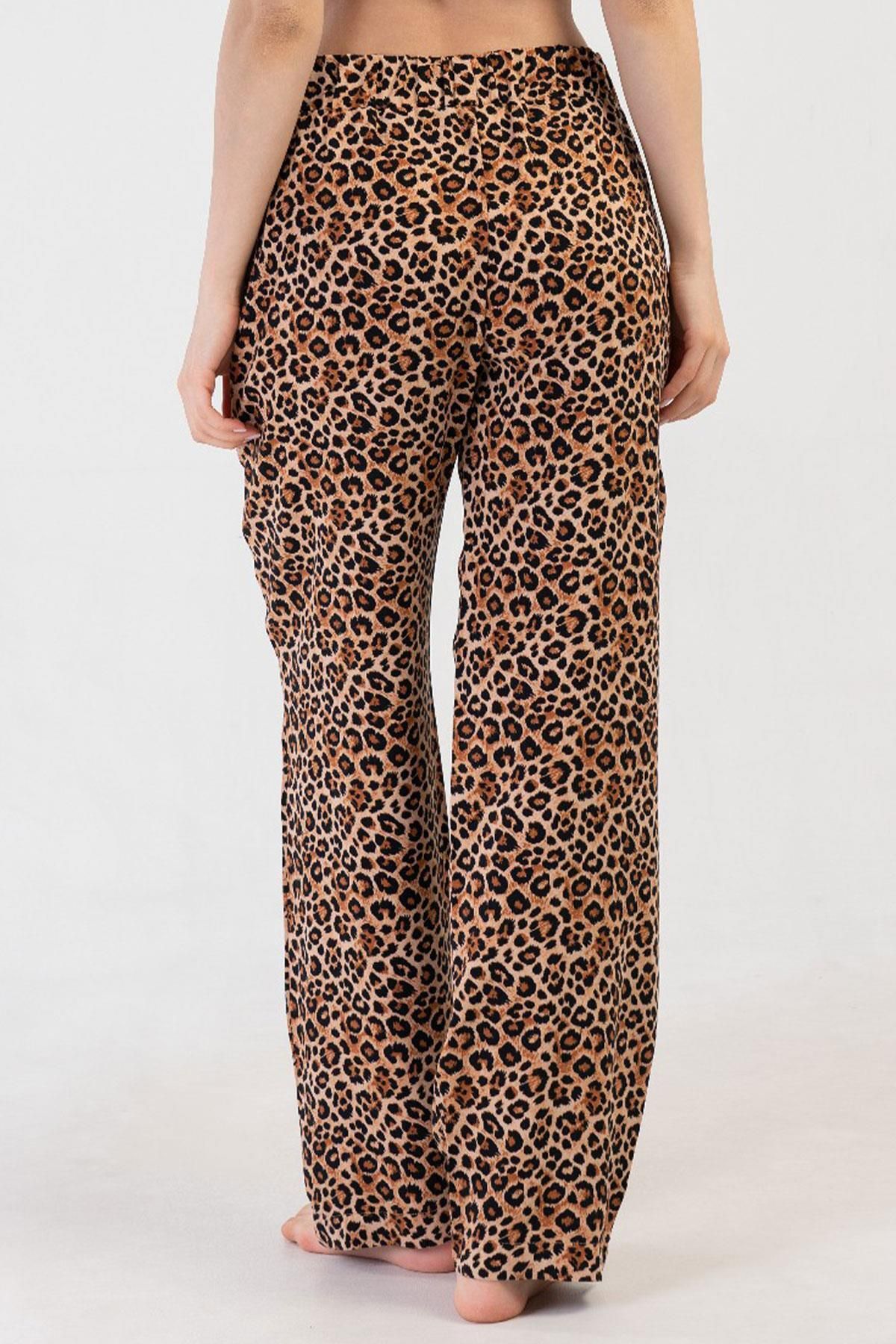 VİENETTA-Women's Leopard Single Bottom 100% Viscosa C6T5N0O014 4