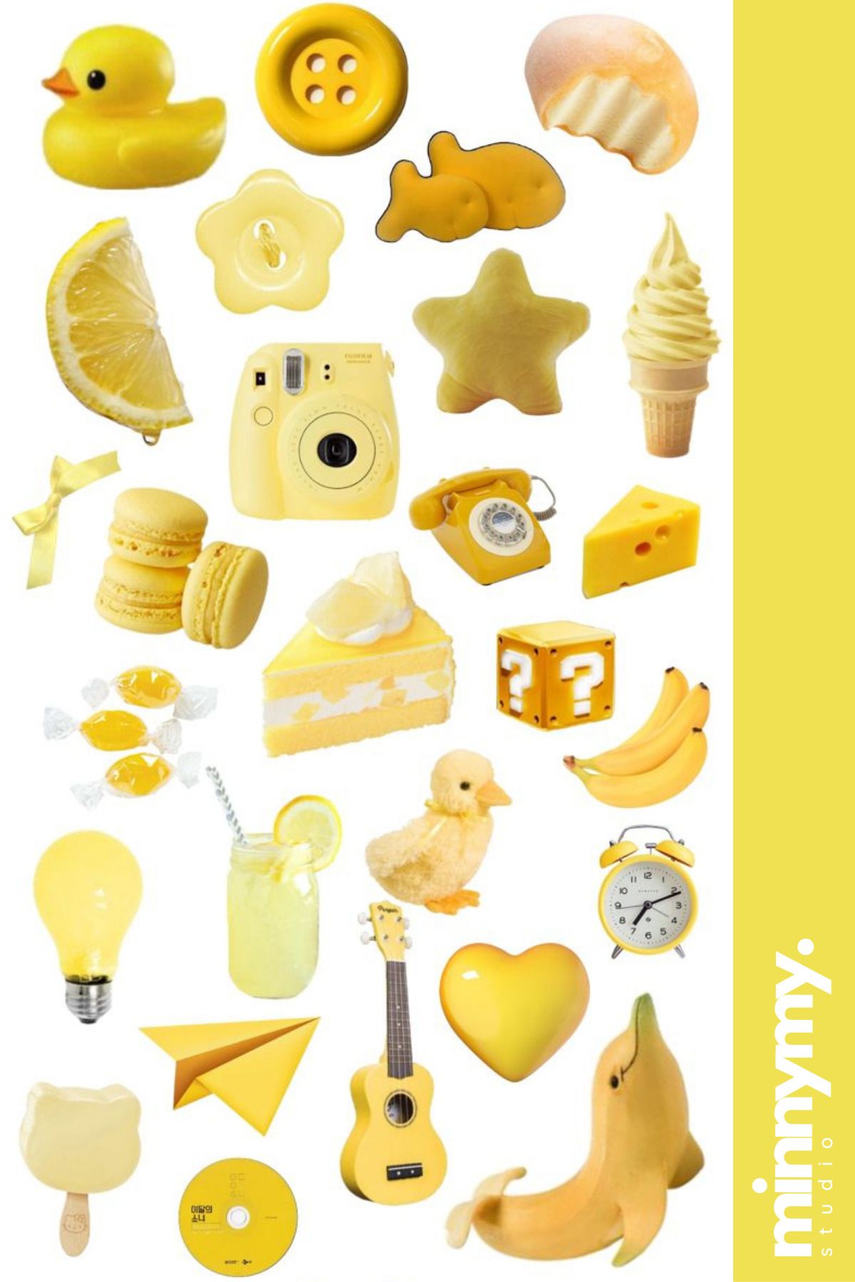 Minnymy Yellow Collection Vintage Sticker, Çıkartma, Ajanda, Günlük, Planlayıcı, Bullet Journal , Scrapbook