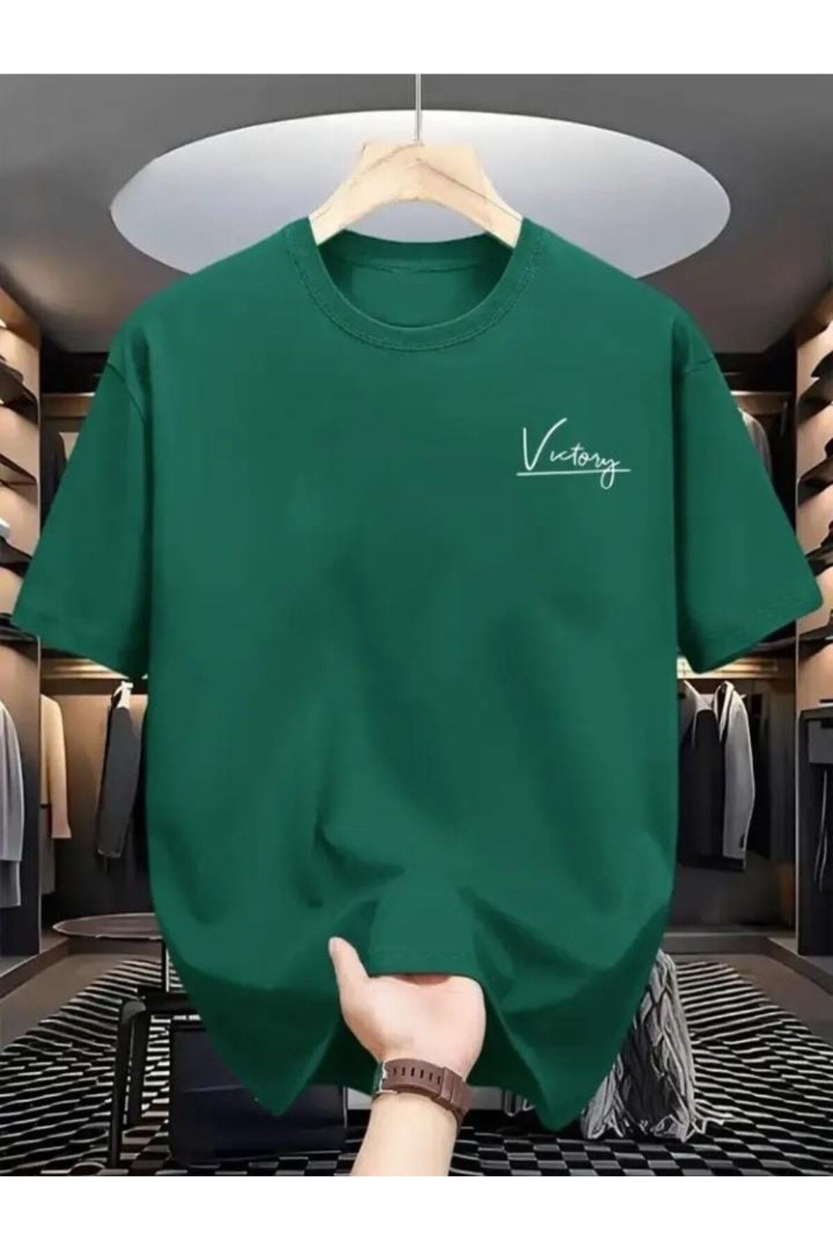 TekTarzz Unisex Geometrik Desenli Baskılı Tshirt