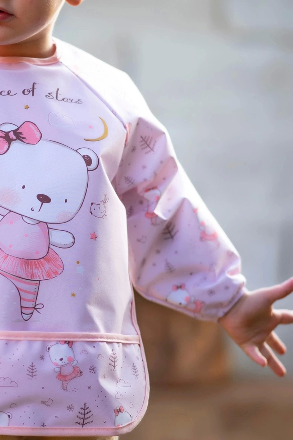 Bebechi 2 Adet 0-3 Yaş Sevimli At Balerin Ayı Desen Bebek Mama Önlüğü fotoğrafı 2 (önizleme)