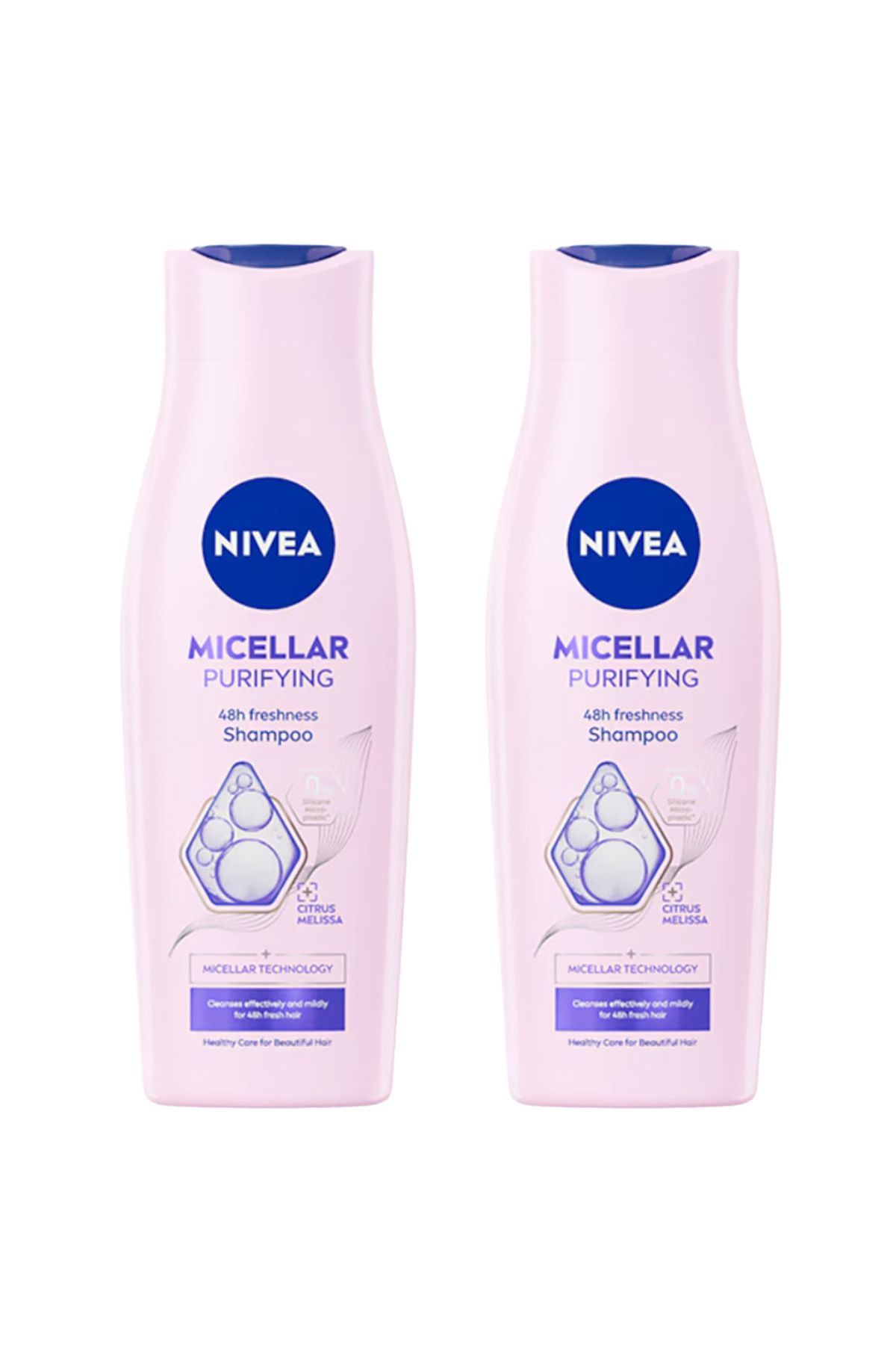NIVEA Șampon Micelar Purificant, 400 Ml X 2 Buc. Unisex - One Size