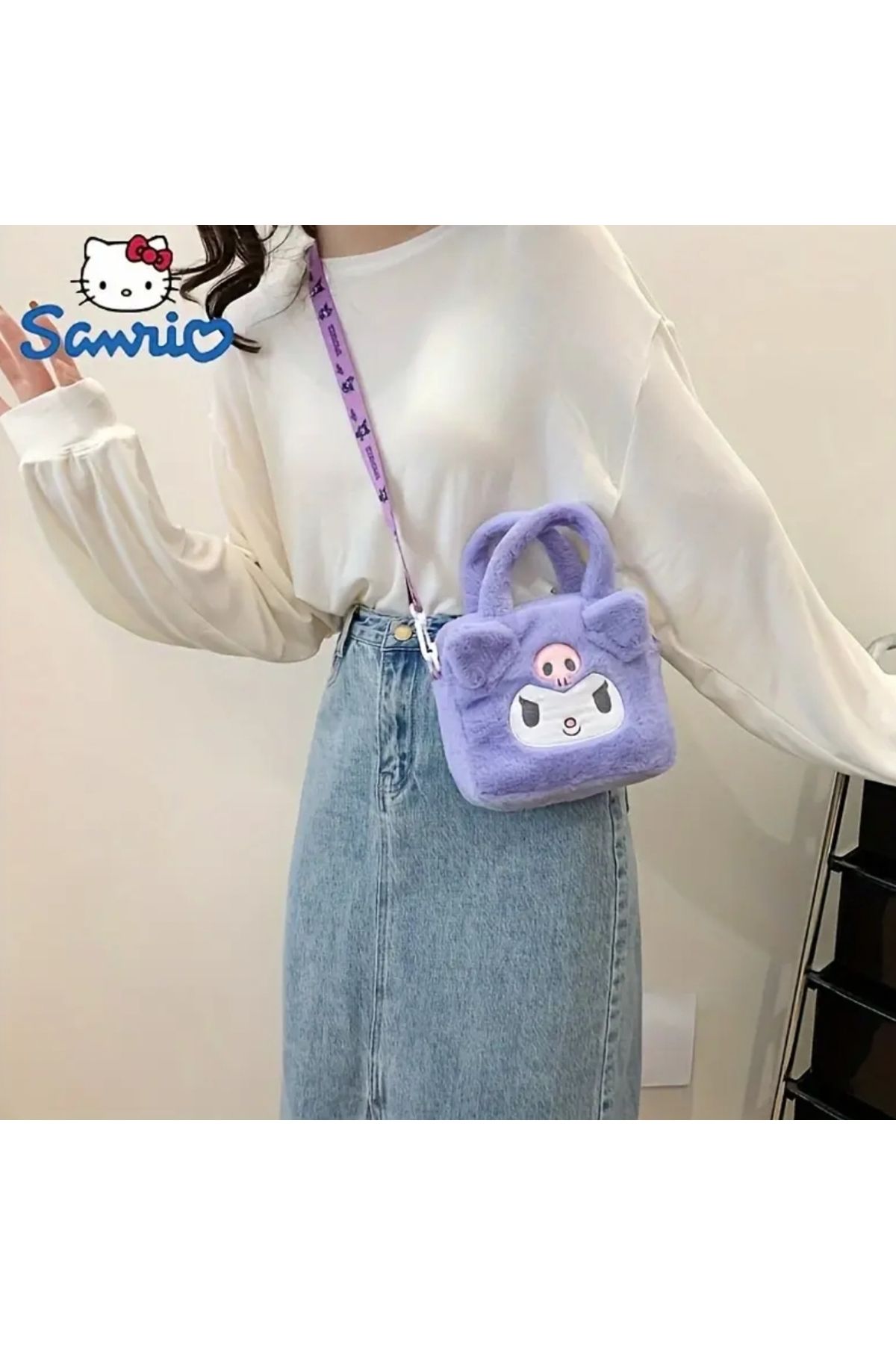 BBS "Kuromi Peluş Çanta Lila – Sevimli Kuromi El ve Omuz Çantası" ( Kuromi )