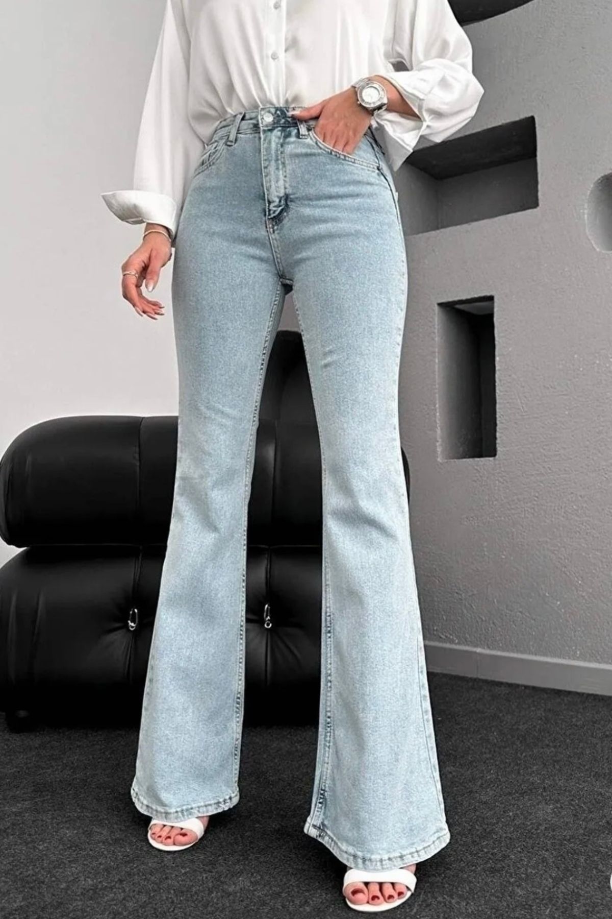 bb butik basic İspanyol Paça Esnek Kot Pantolon SP6109