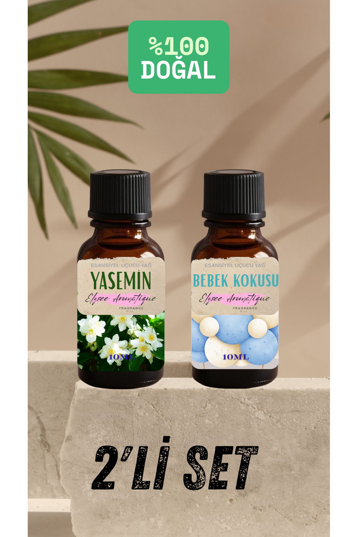 Elysee Aromatique 2'li Set Esansiyel Uçucu Koku Yağı Difüzör Esansı Buhurdanlık Yağı Aromaterapi Yağı