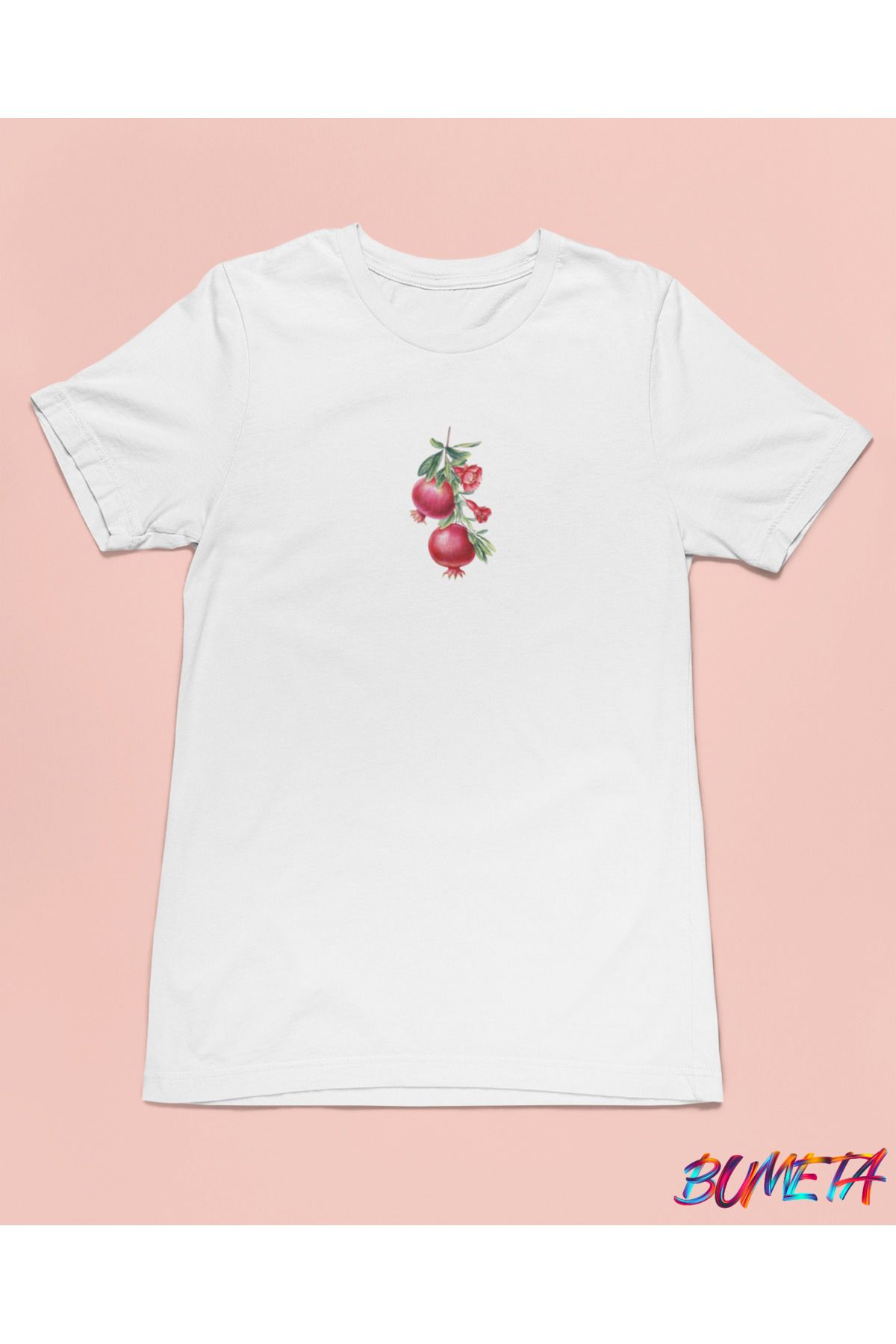 Bumeta Narlar Minimal Meyve Unisex Tişört T-Shirt