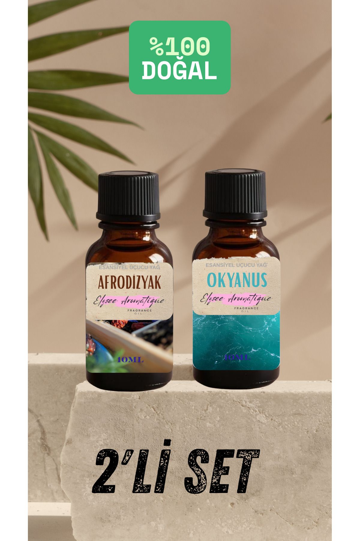 Elysee Aromatique 2'li Set Esansiyel Uçucu Koku Yağı Difüzör Esansı Buhurdanlık Yağı Aromaterapi Yağı