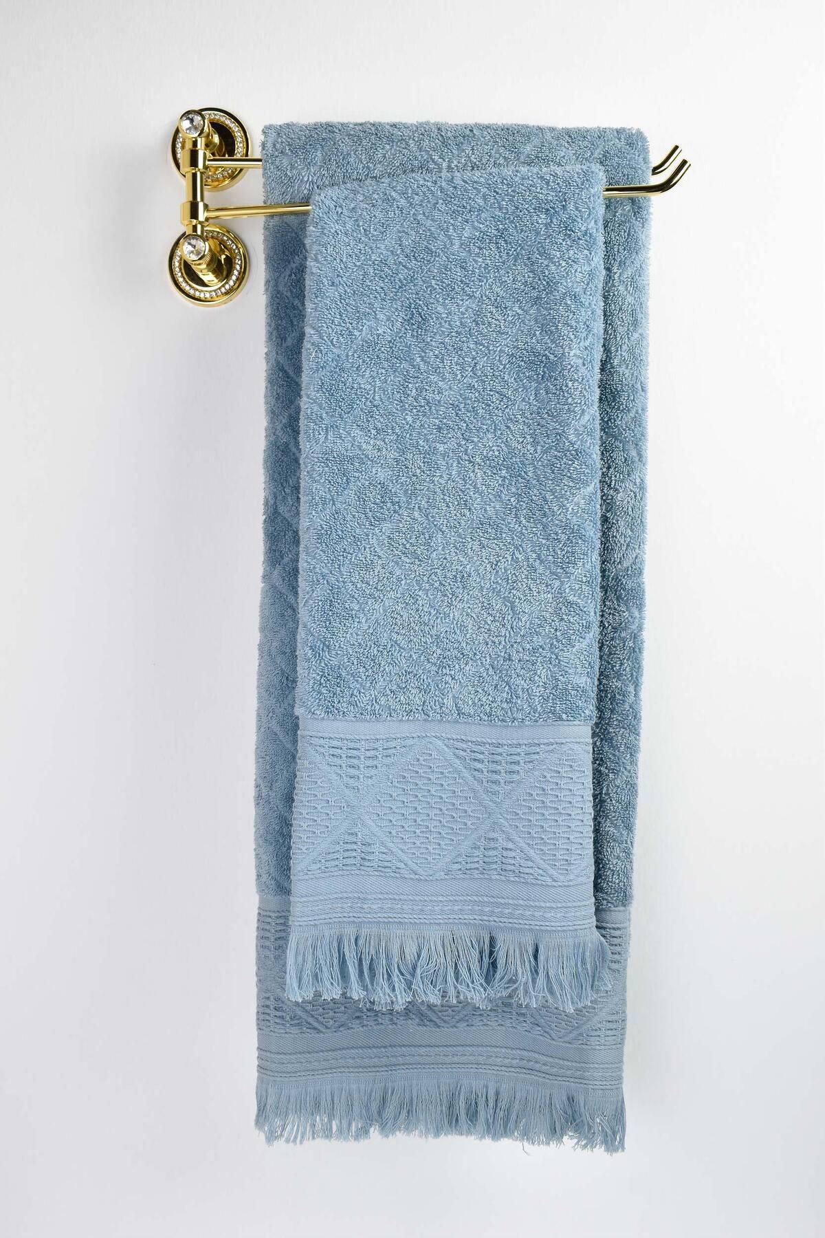 Biriz Moda Normade Banyo Havlusu - Mavi