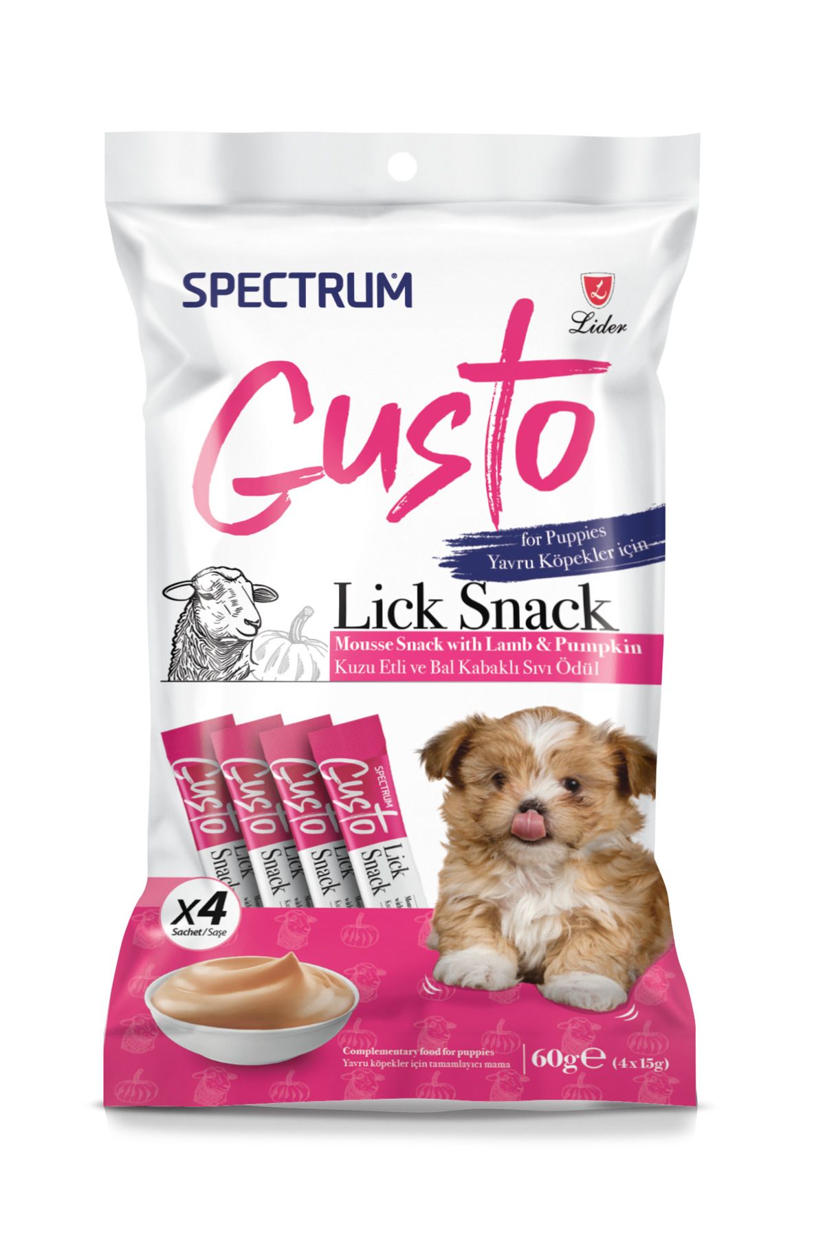 Spectrum Gusto Kuzu Etli ve Bal Kabaklı Yavru Köpek Sıvı Ödülü 4x15 G
