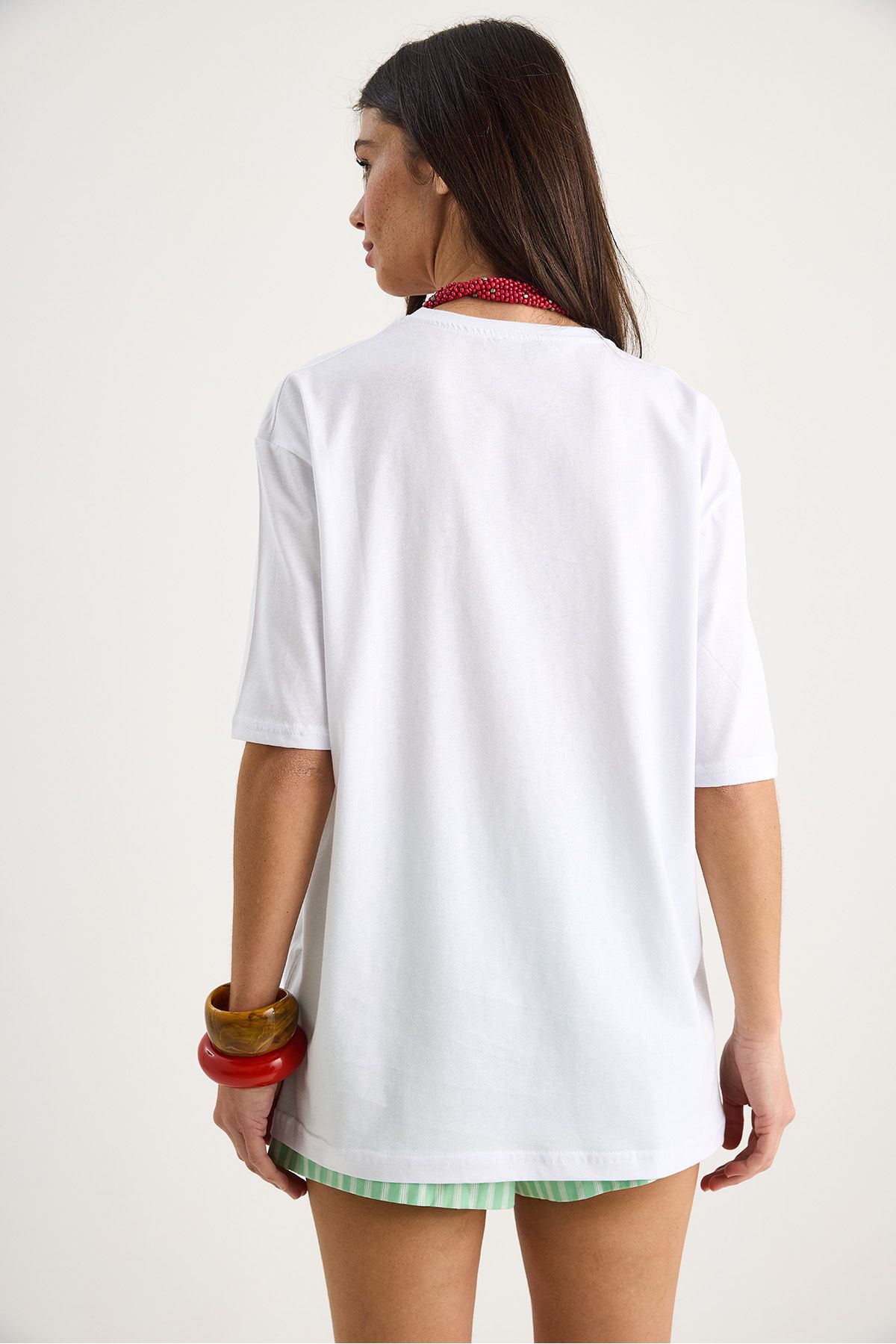 Bianco Lucci-Γυναικείο μπλουζάκι Cherry Printed Oversize Basic βαμβακερό 04025 60284052 7