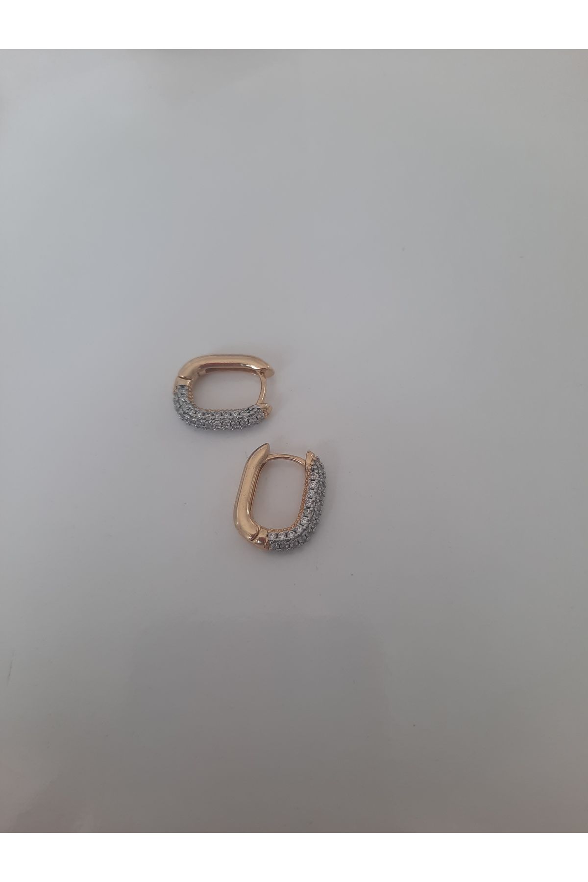 Helys Accessories Zirkon Taş Detaylı gold Halka Küpe
