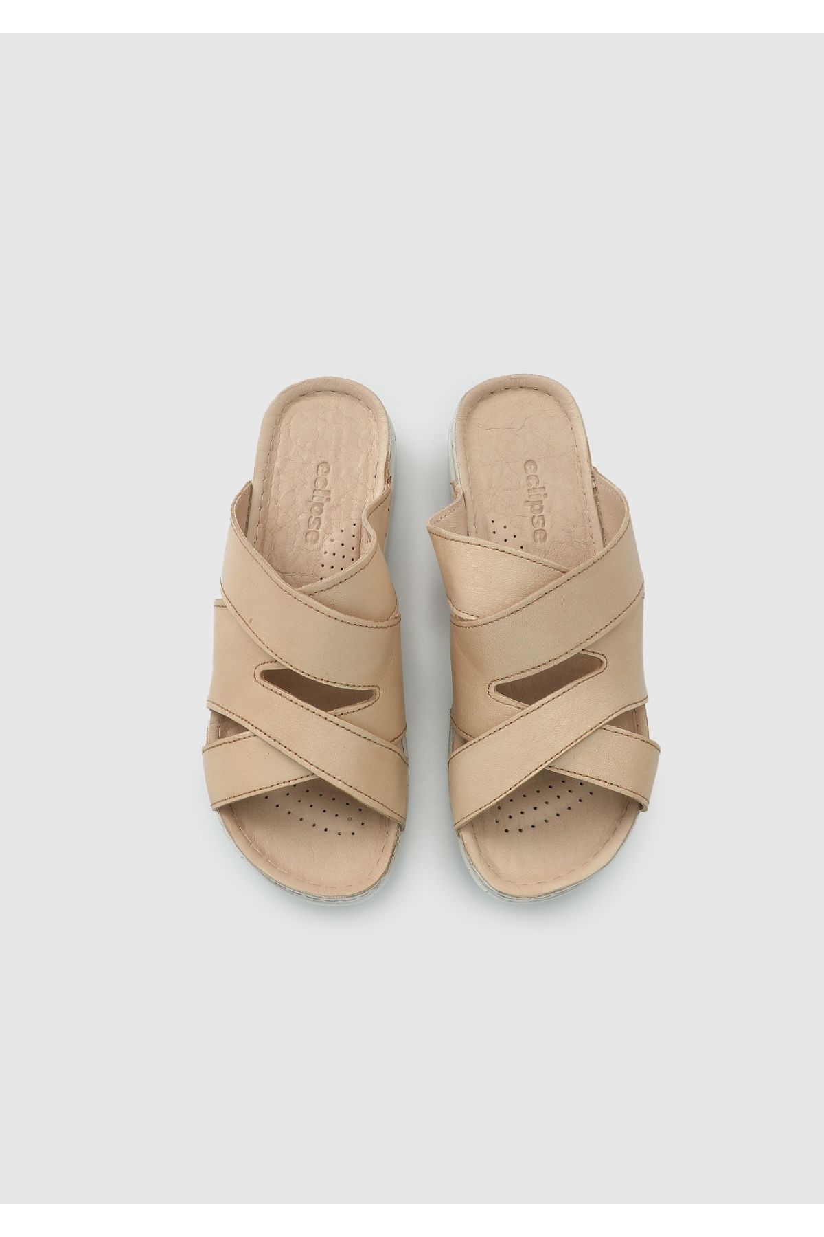 Eclipse-Cream Leather Women's Slippers 4