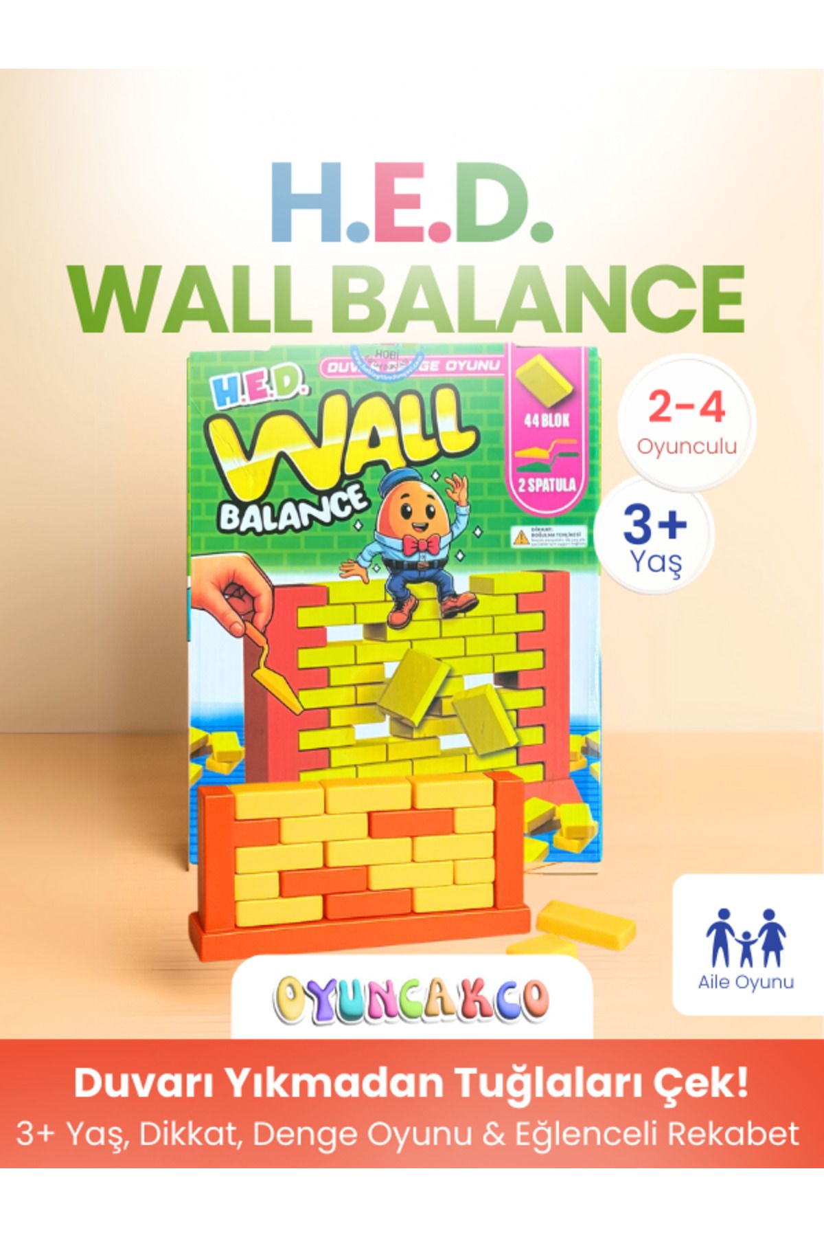 oyuncak.co H.E.D. Wall Balance Denge Oyunu | 3+ Yaş Dikkat, El Becerisi ve Rekabet