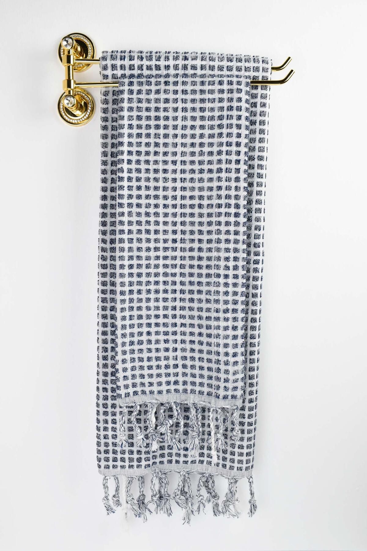 Biriz Moda Rever Banyo Havlusu - Lacivert-Beyaz