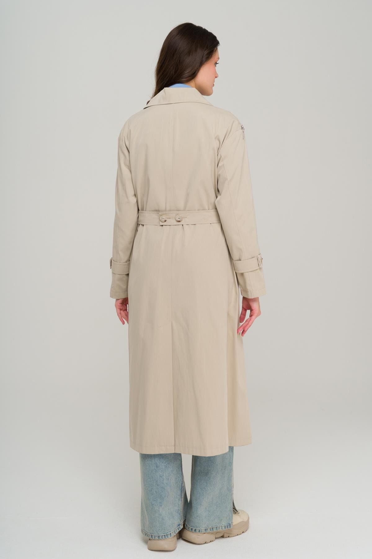 Olcay-Trenci oversize fără căptușeală - Accesoriu cu fermoar 7