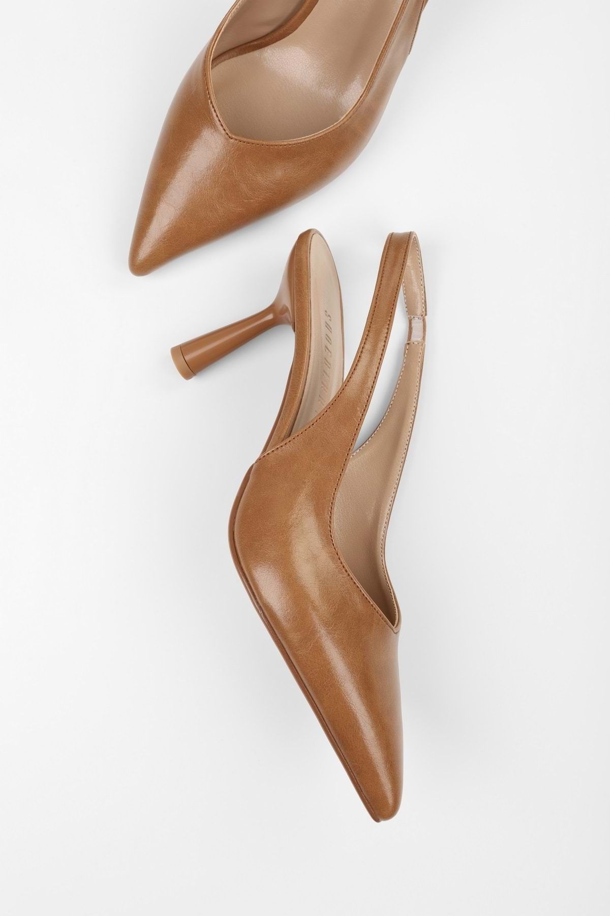Shoeberry Kadın Alora Karamel Cilt Stiletto