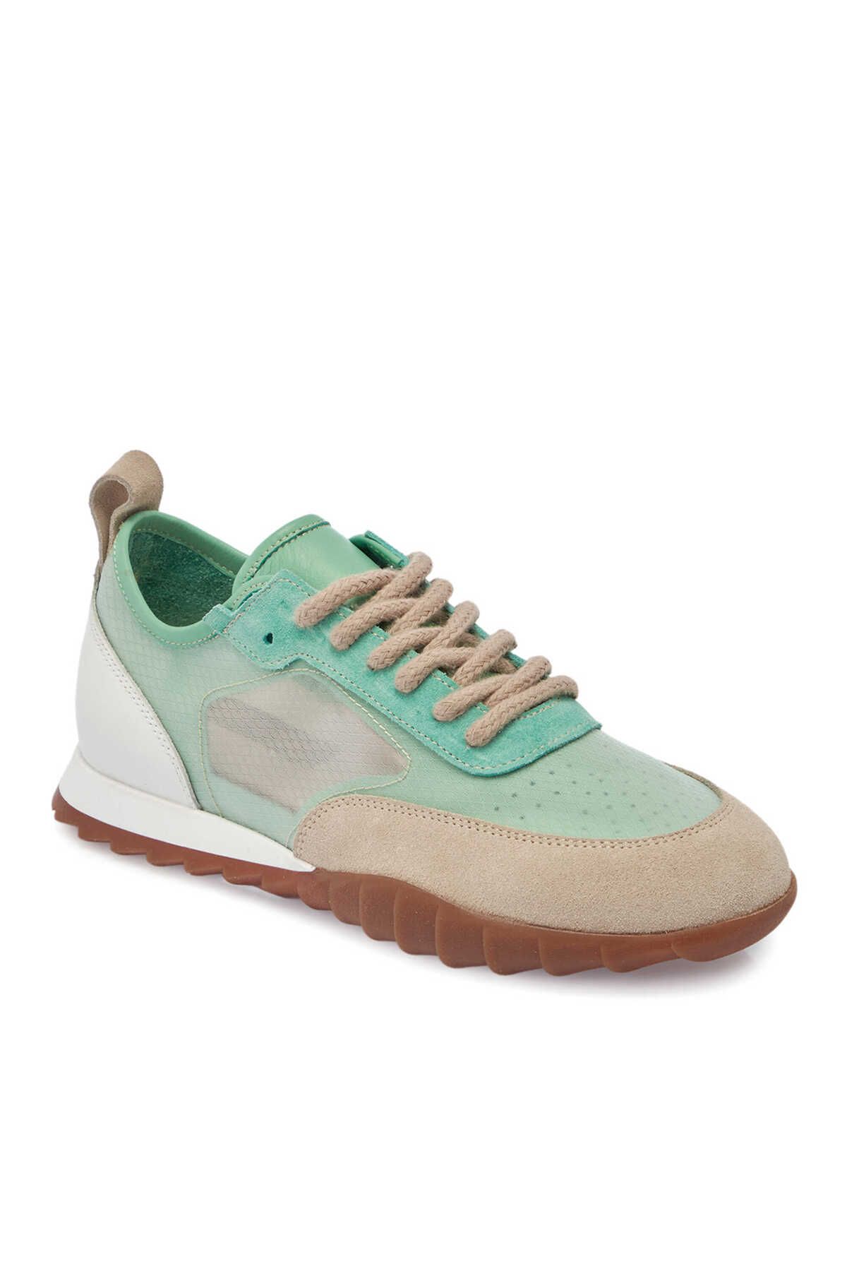 Tergan Yeşil Hakiki Süet Deri Kadın Sneaker - K25I1AY68117-S2W