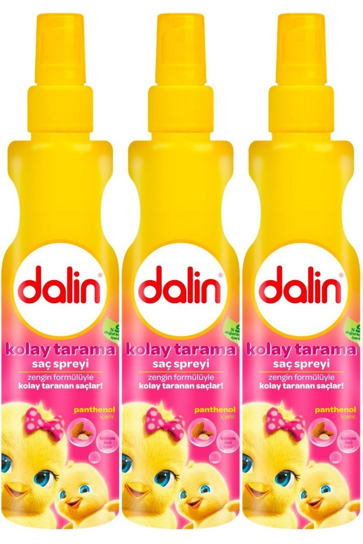 Dalin Kolay Saç Tarama Spreyi 200ML Badem Özlü (3 Lü Set)