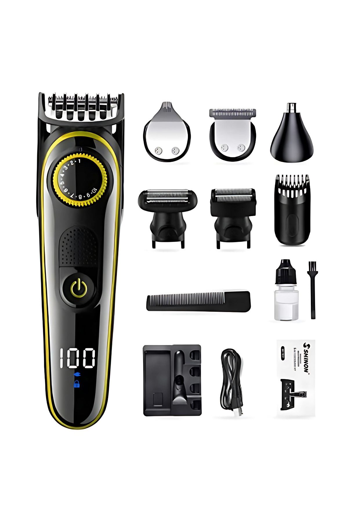 Go İthalat 5in1 Turbo Motorlu Saç Sakal Tıraş Makinesi Burun Kulak Ense Favori Vücut Tıraş Makinesi