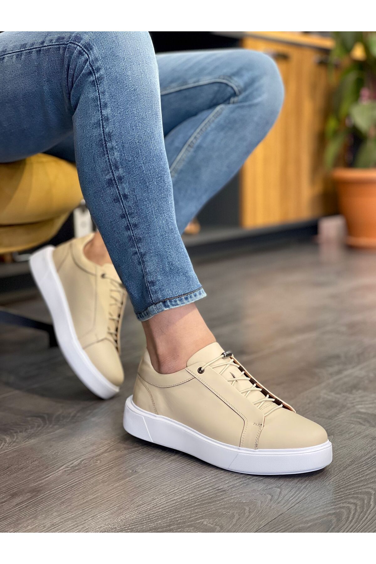 MOR KUNDURA Hakiki Deri Günlük Kullanım Sneakers Erkek Ayakkabı