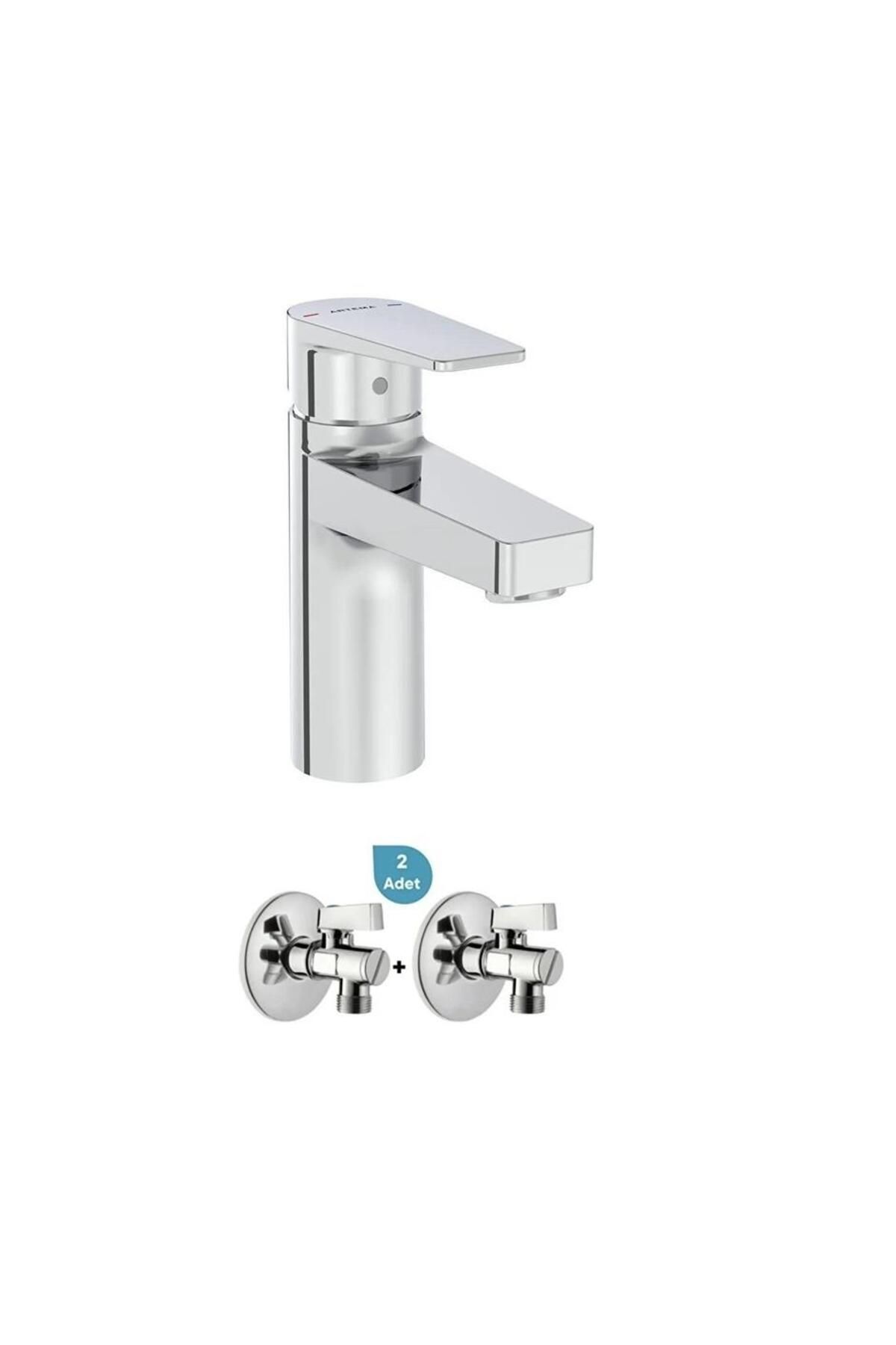 Artema Flow Square Lavabo Bataryası + 2'li Ara Musluk